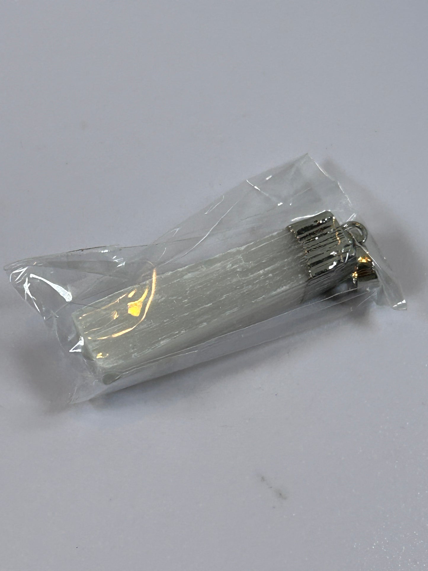 (#202) - SATIN SELENITE CRYSTAL PENDANT - NEW