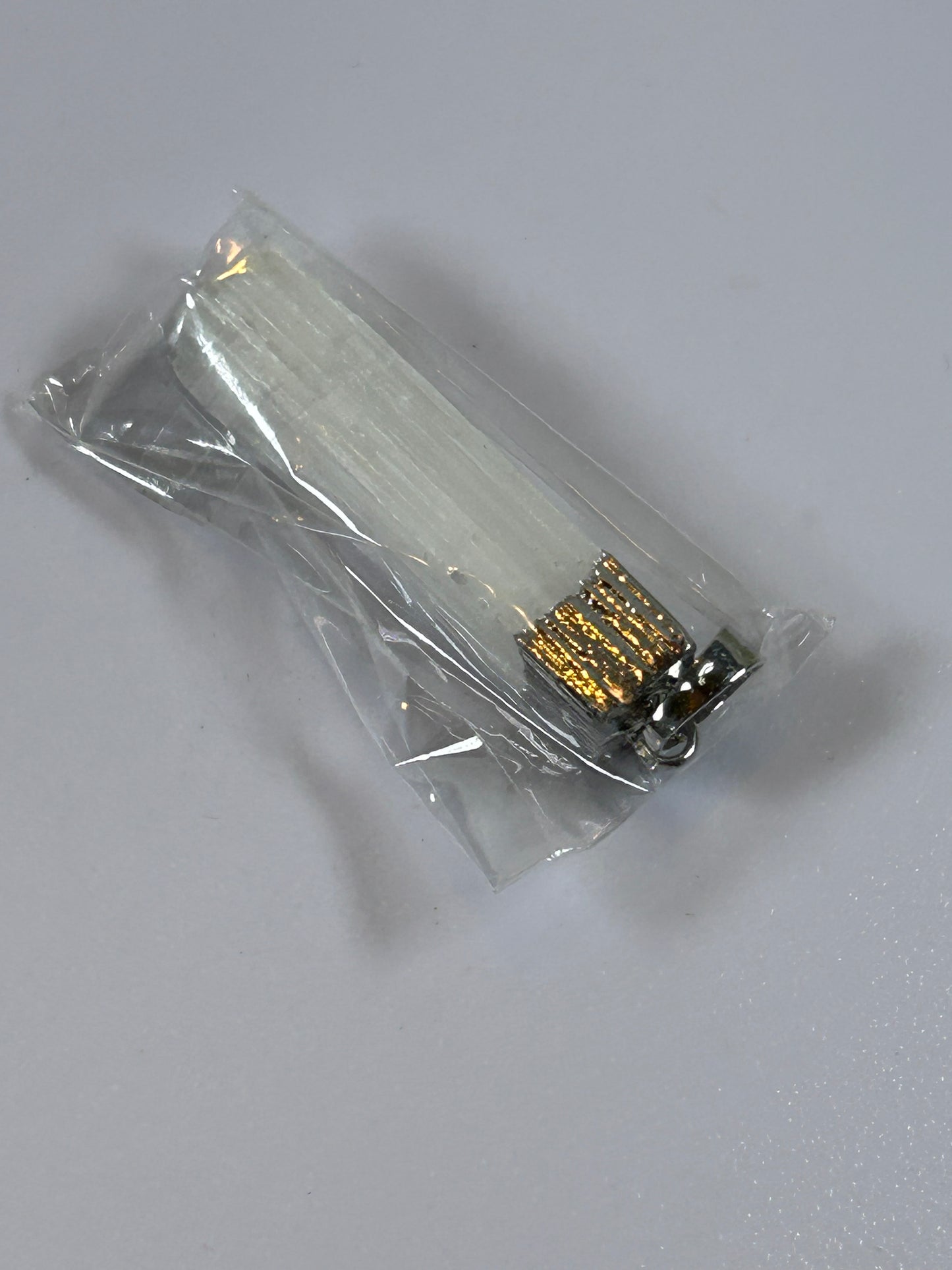 (#202) - SATIN SELENITE CRYSTAL PENDANT - NEW
