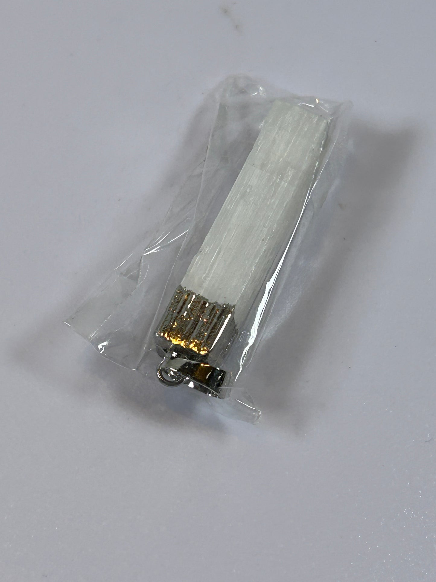 (#202) - SATIN SELENITE CRYSTAL PENDANT - NEW