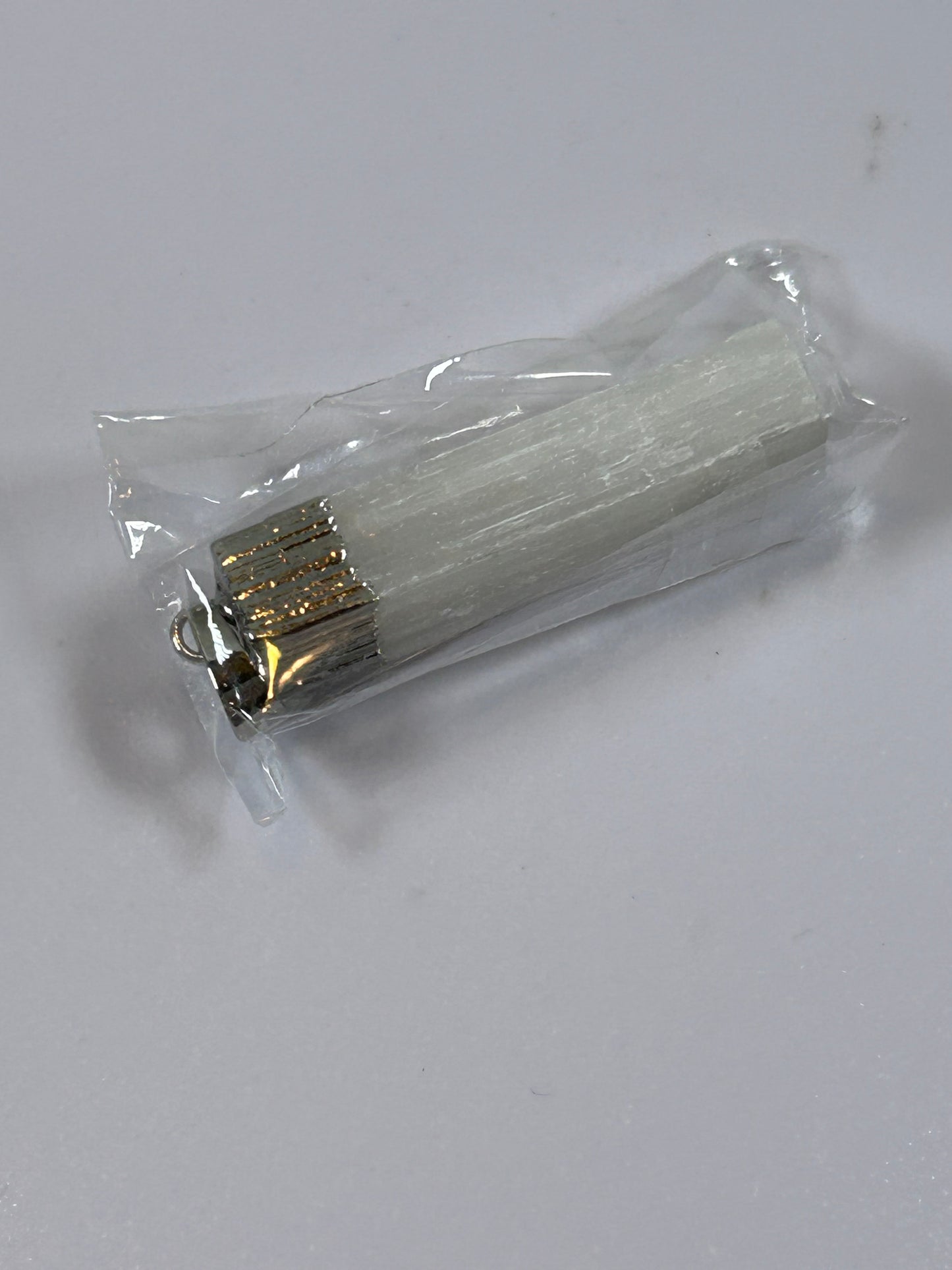 (#202) - SATIN SELENITE CRYSTAL PENDANT - NEW