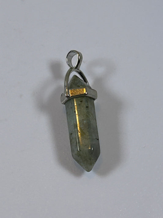 (#204) - LABRADORITE CRYSTAL DOUBLE POINT PENDANT - NEW