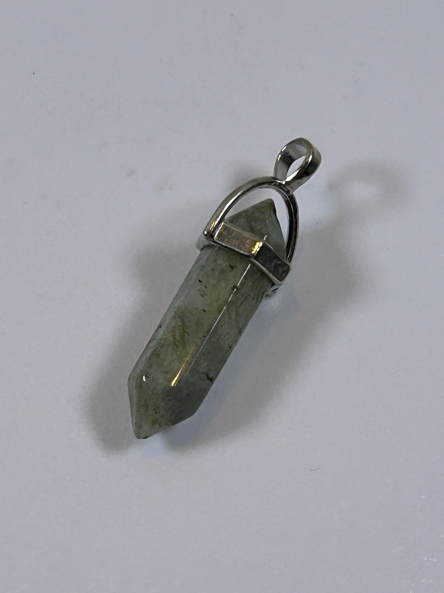 (#204) - LABRADORITE CRYSTAL DOUBLE POINT PENDANT - NEW