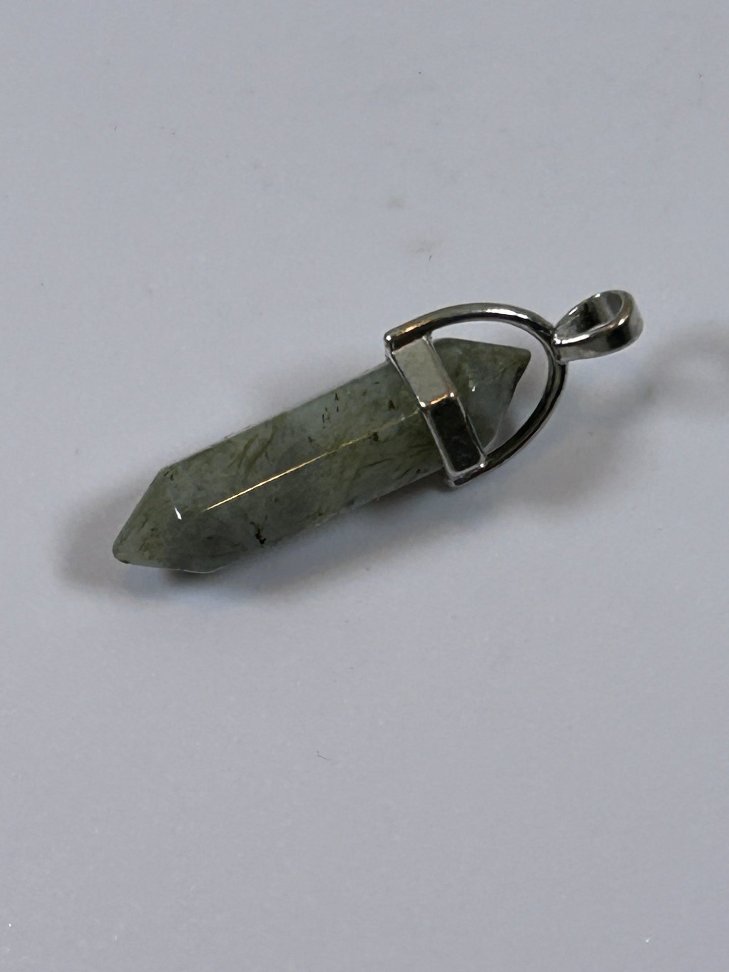 (#204) - LABRADORITE CRYSTAL DOUBLE POINT PENDANT - NEW