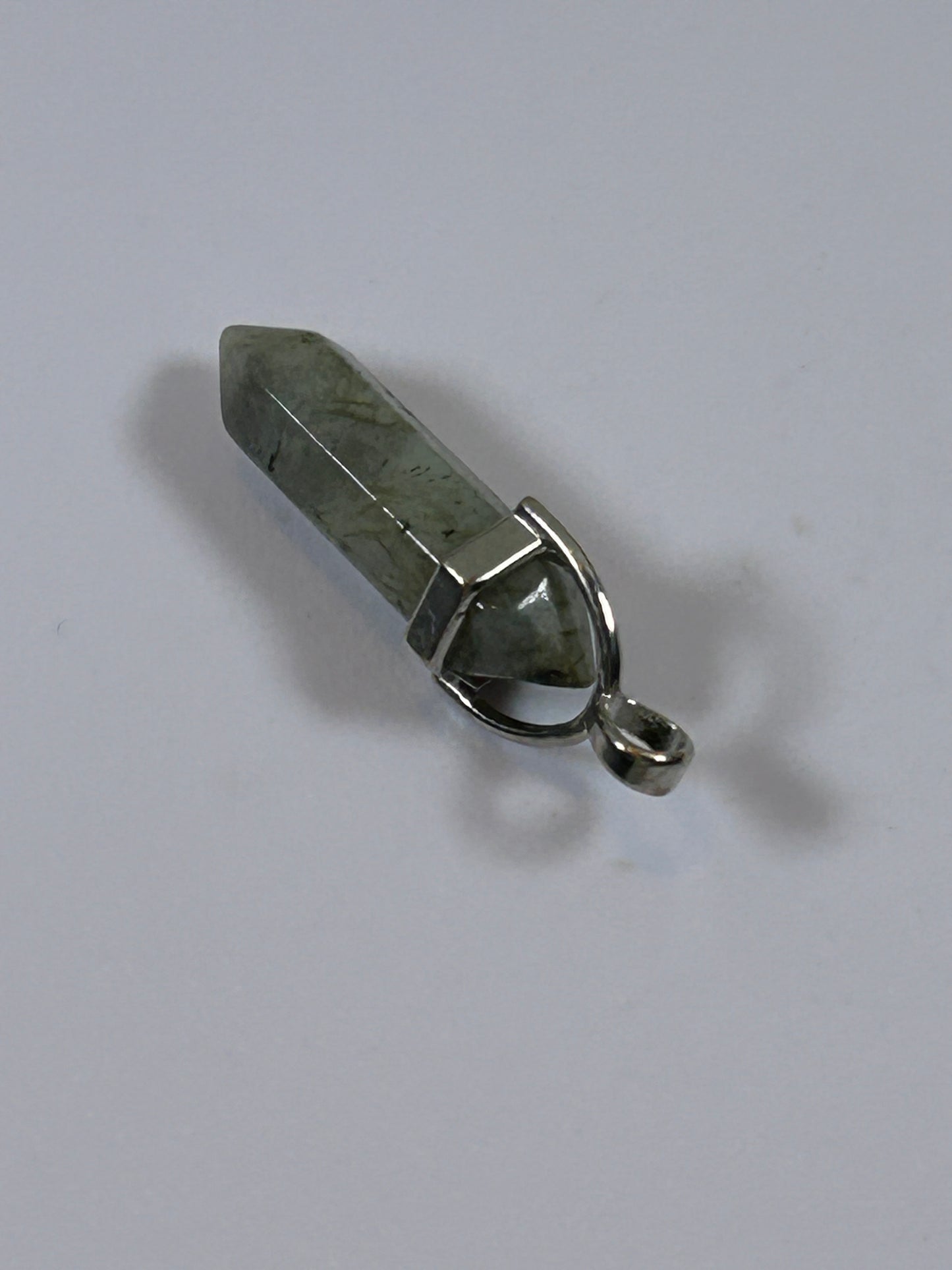 (#204) - LABRADORITE CRYSTAL DOUBLE POINT PENDANT - NEW