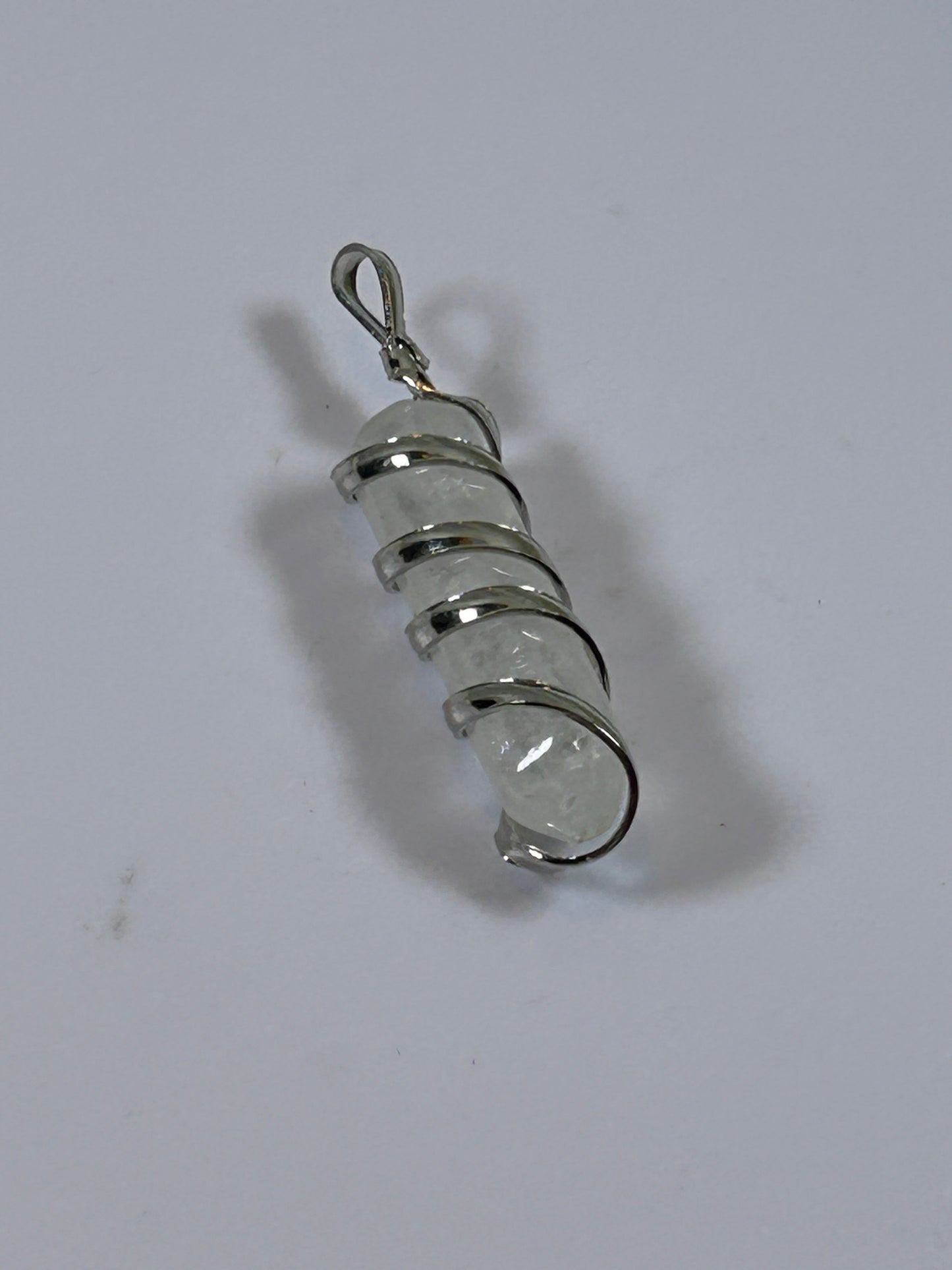 (#209) - CLEAR QUARTZ SINGLE POINT CRYSTAL WRAPPED PENDANT - NEW