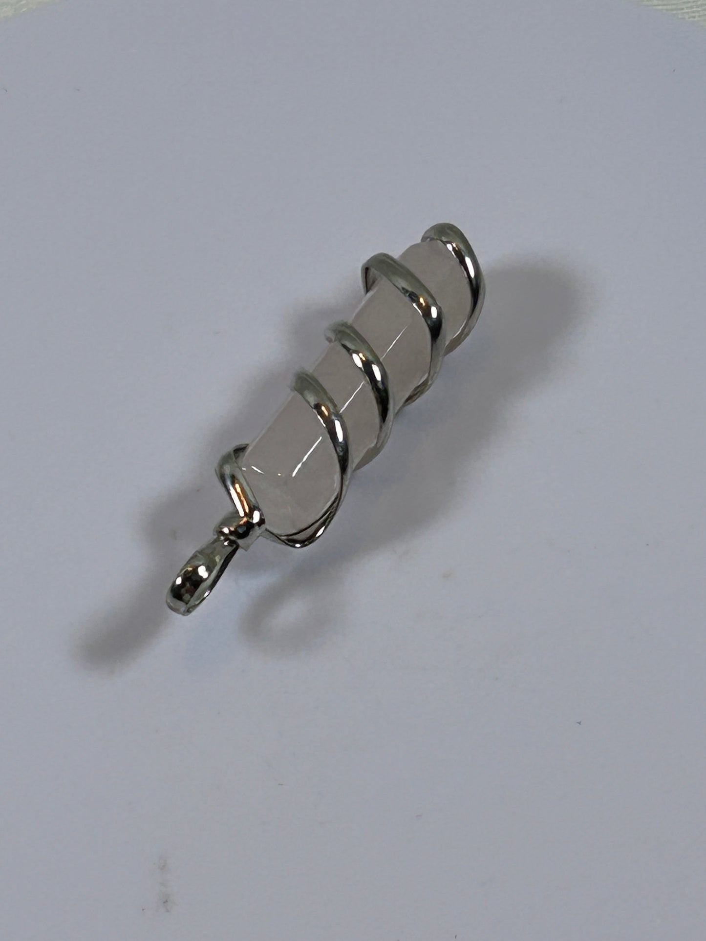 (#210) - ROSE QUARTZ SINGLE POINT CRYSTAL WRAPPED PENDANT - NEW