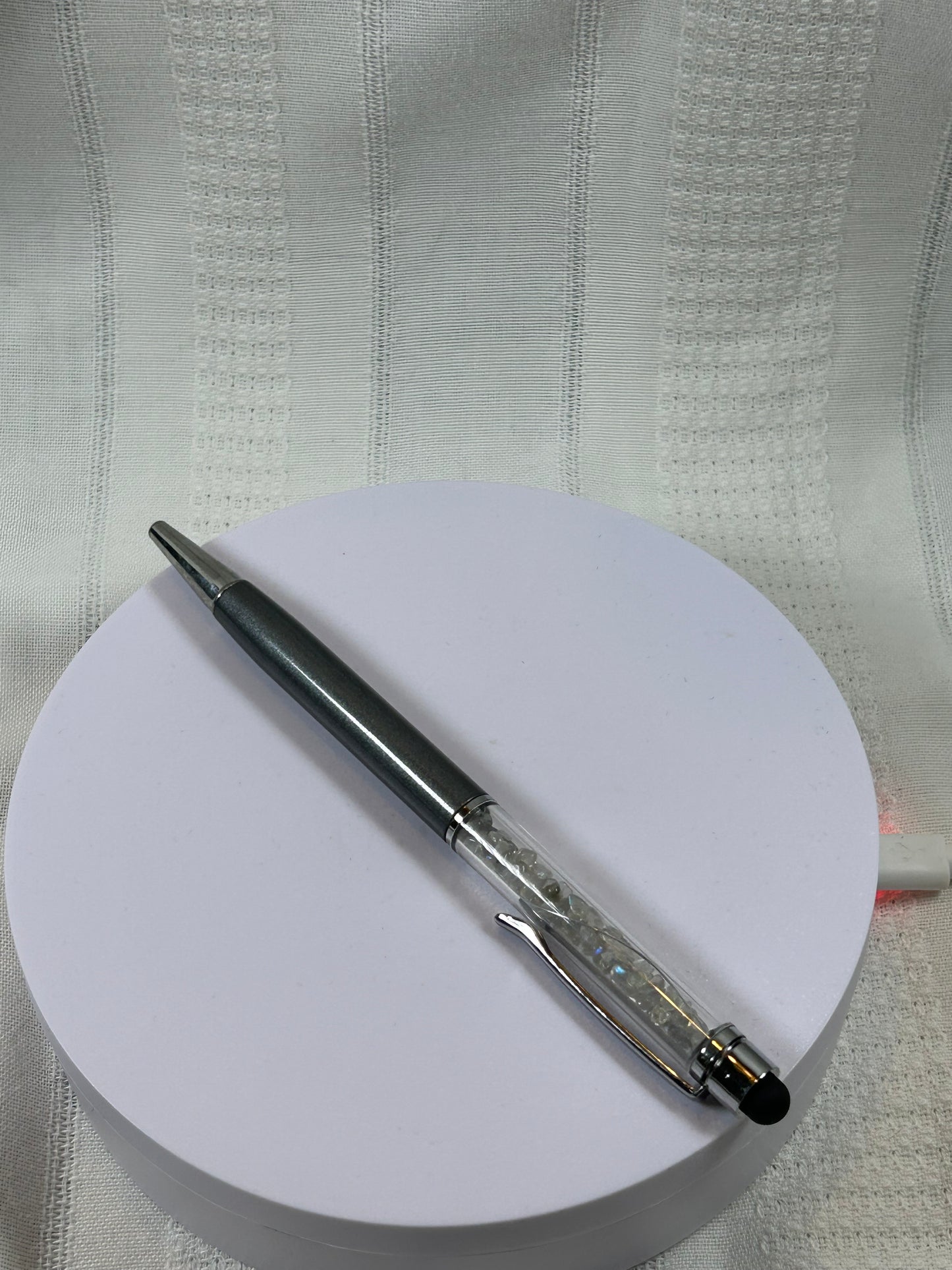 (#224) - CLEAR QUARTZ CRYSTAL CHIP PEN - NEW