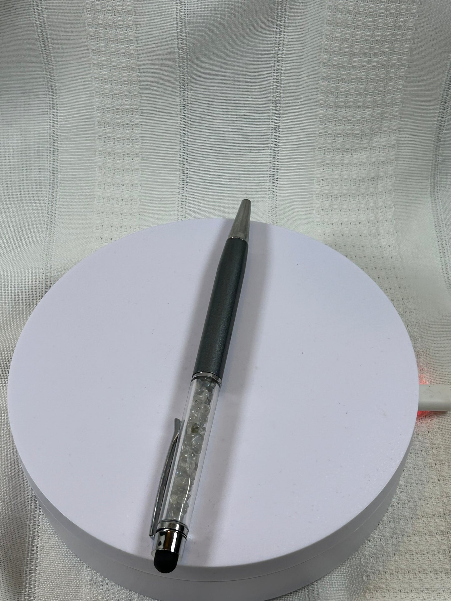 (#224) - CLEAR QUARTZ CRYSTAL CHIP PEN - NEW