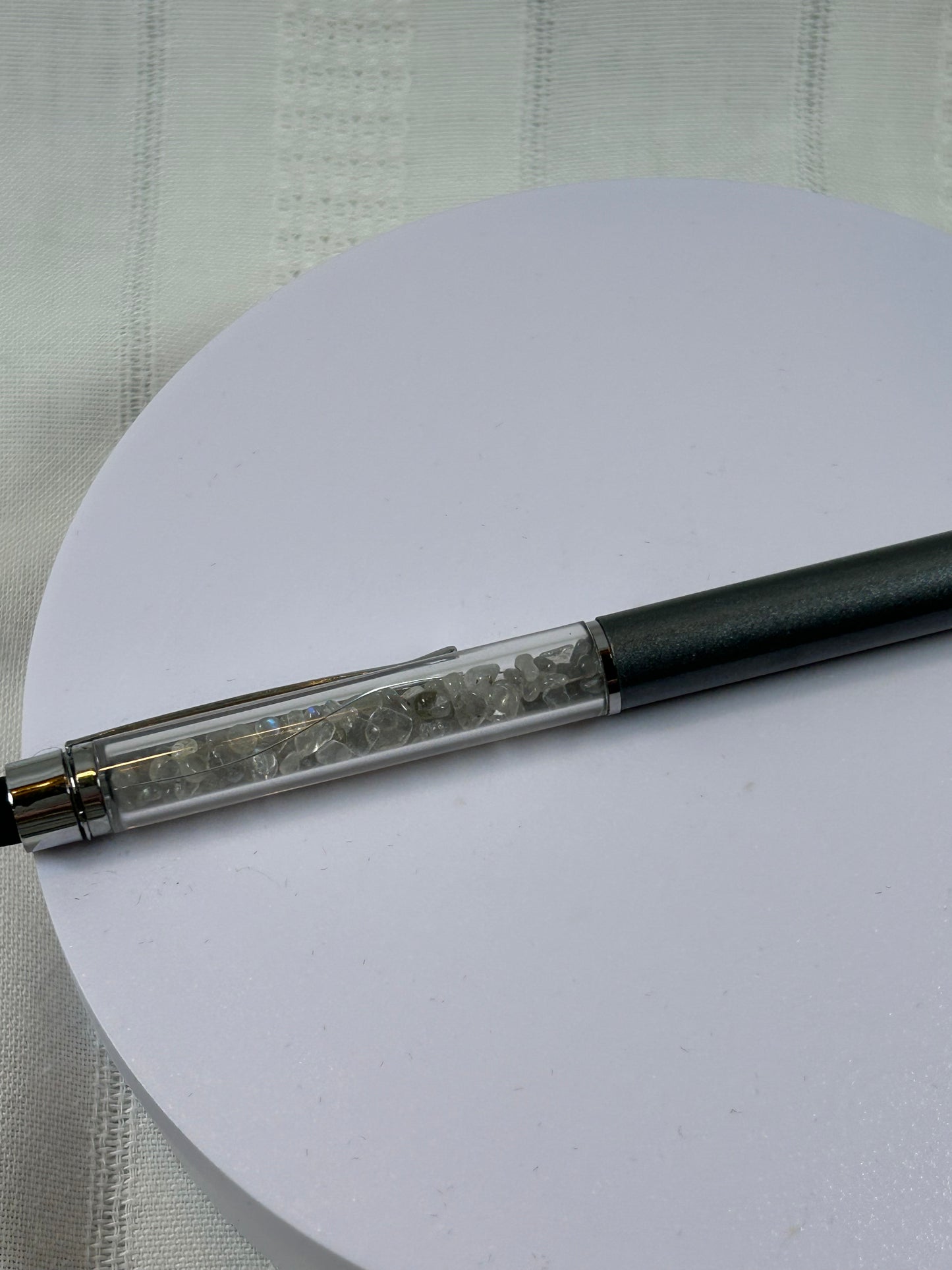 (#224) - CLEAR QUARTZ CRYSTAL CHIP PEN - NEW