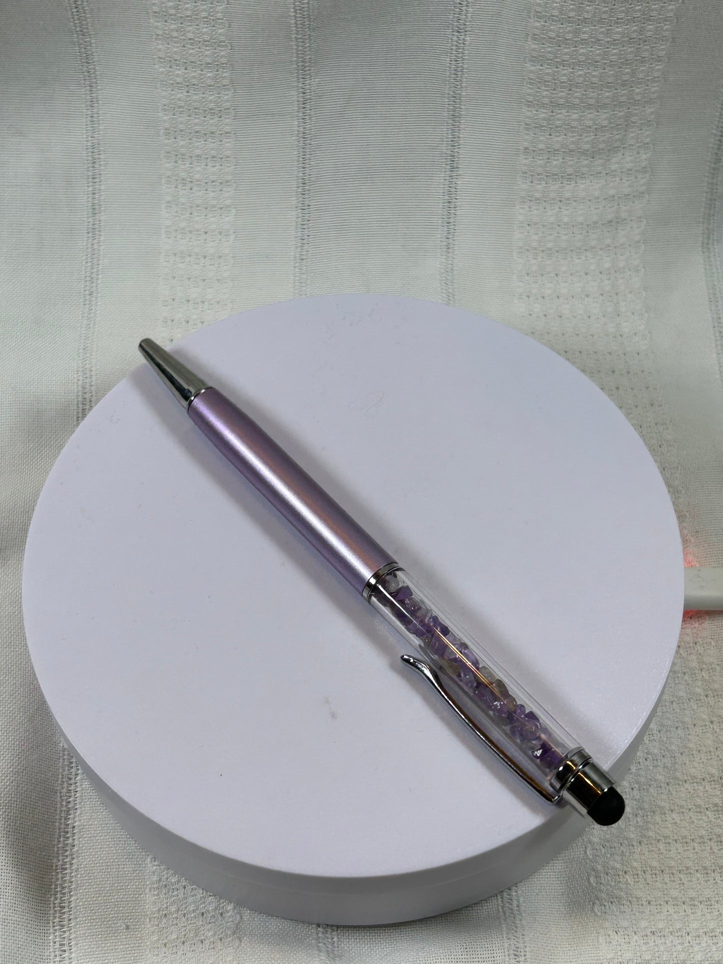 (#225) - AMETHYST CRYSTAL CHIP PEN - NEW