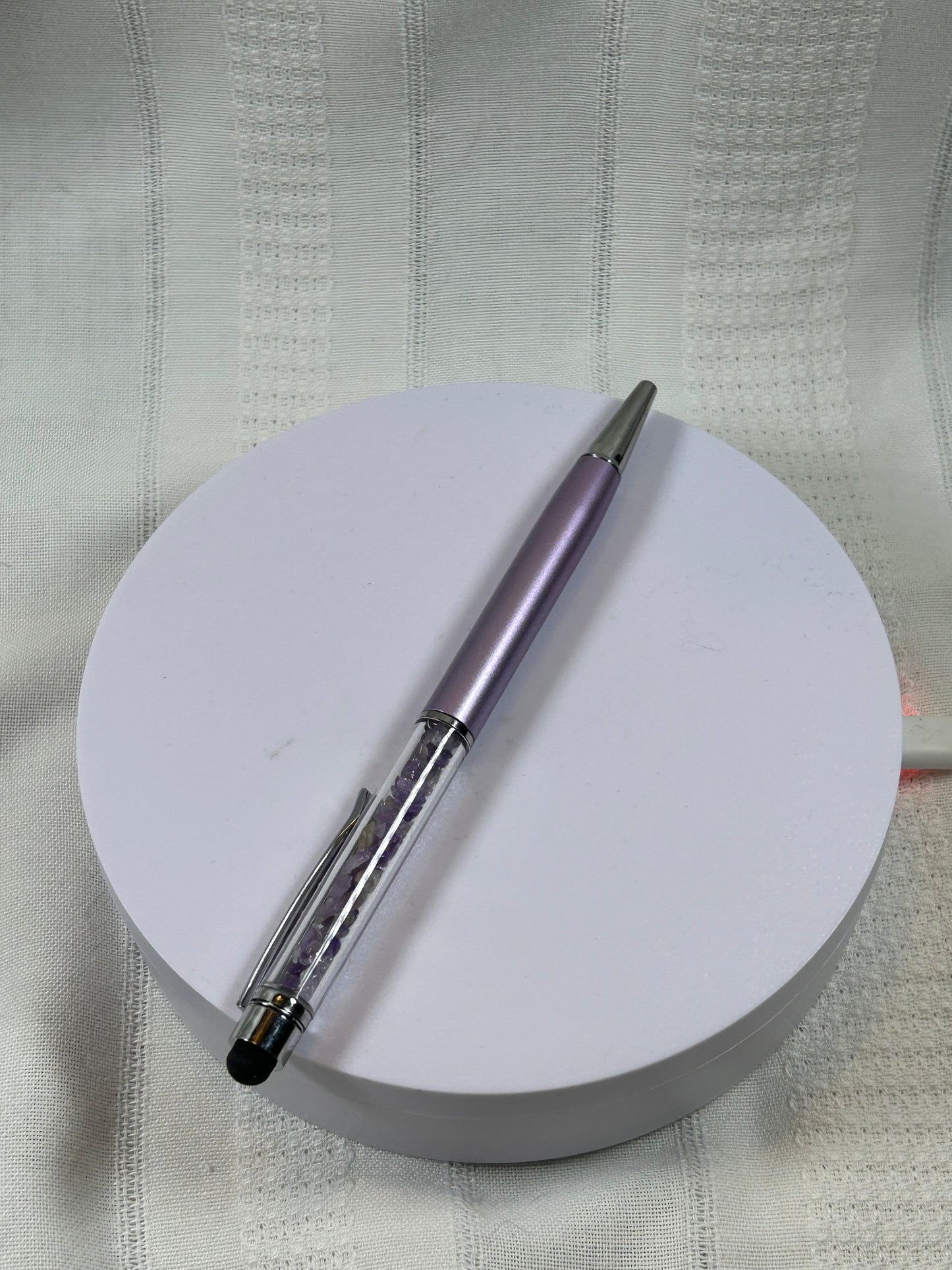 (#225) - AMETHYST CRYSTAL CHIP PEN - NEW