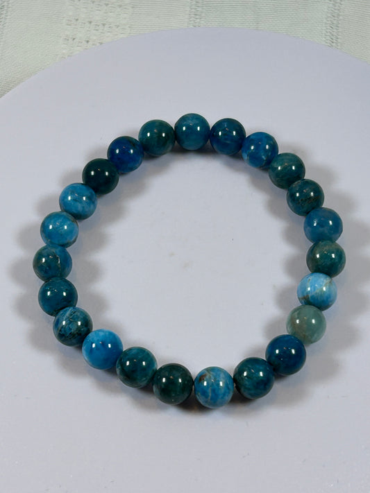 (#194) - BLUE APATITE CRYSTAL BRACELET - NEW