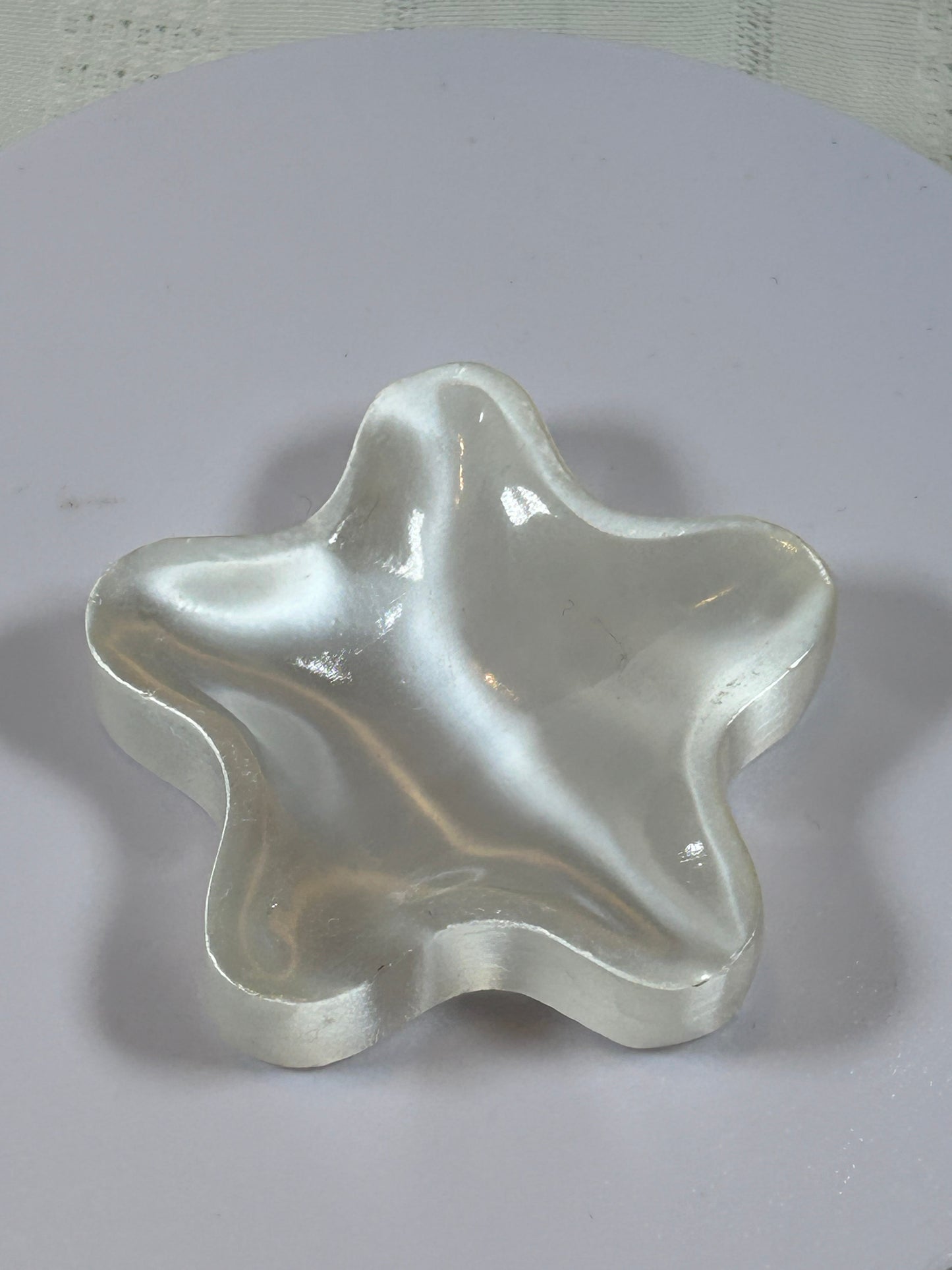 (#200) - SATIN SELENITE STAR SPHERE HOLDER - NEW