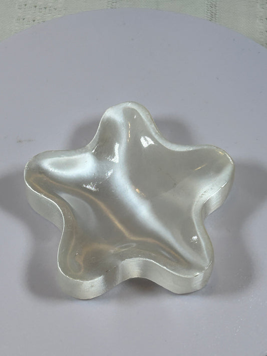 (#200) - SATIN SELENITE STAR SPHERE HOLDER - NEW