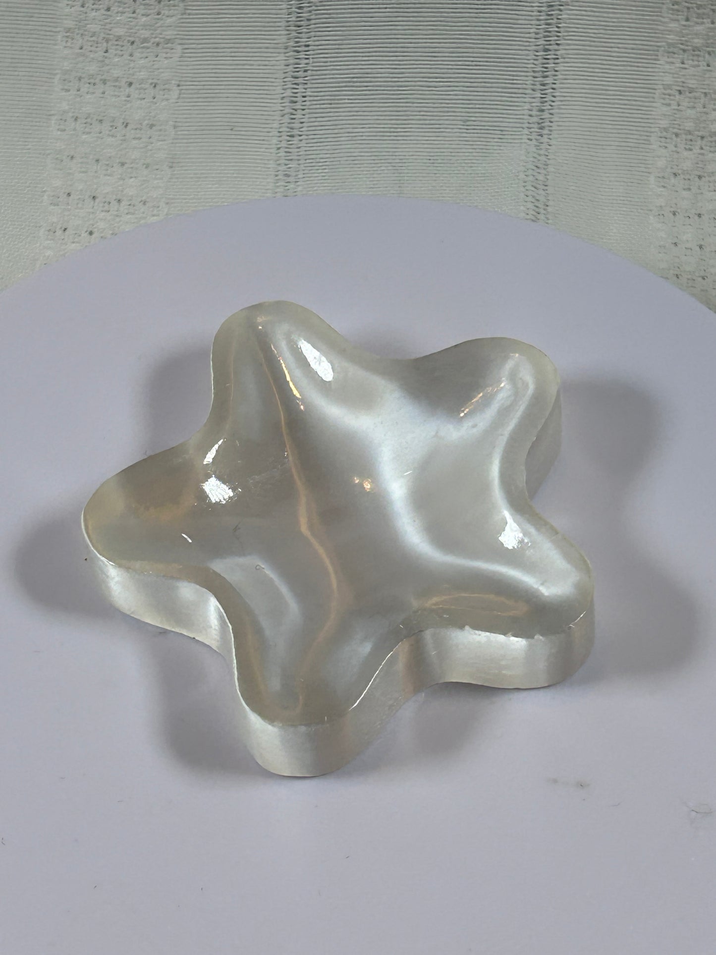 (#200) - SATIN SELENITE STAR SPHERE HOLDER - NEW