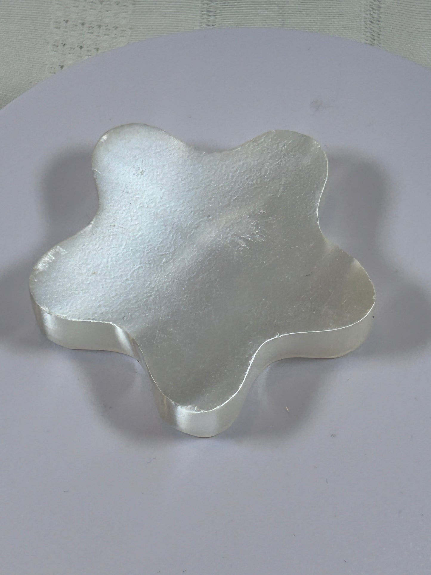 (#200) - SATIN SELENITE STAR SPHERE HOLDER - NEW