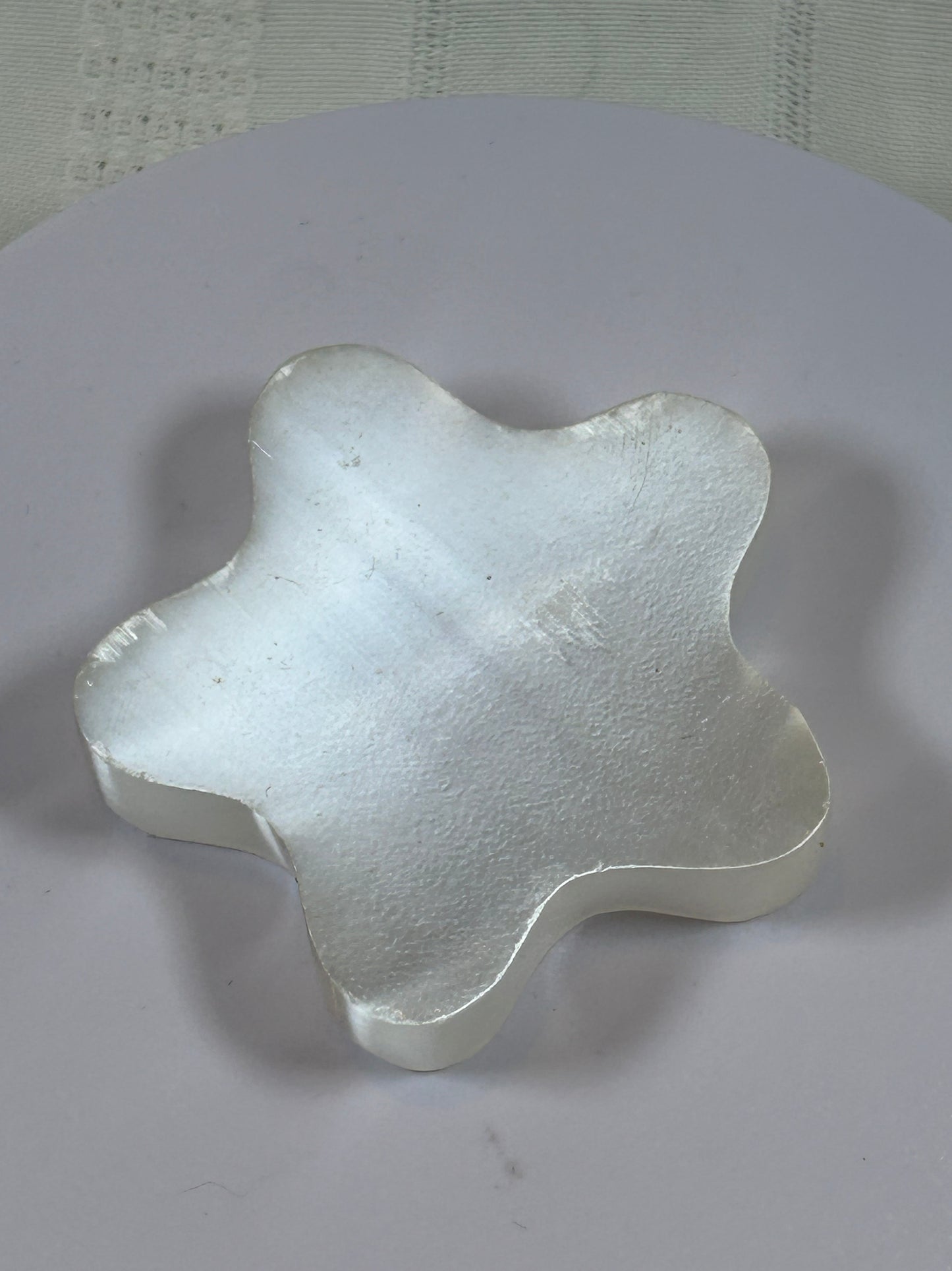 (#200) - SATIN SELENITE STAR SPHERE HOLDER - NEW