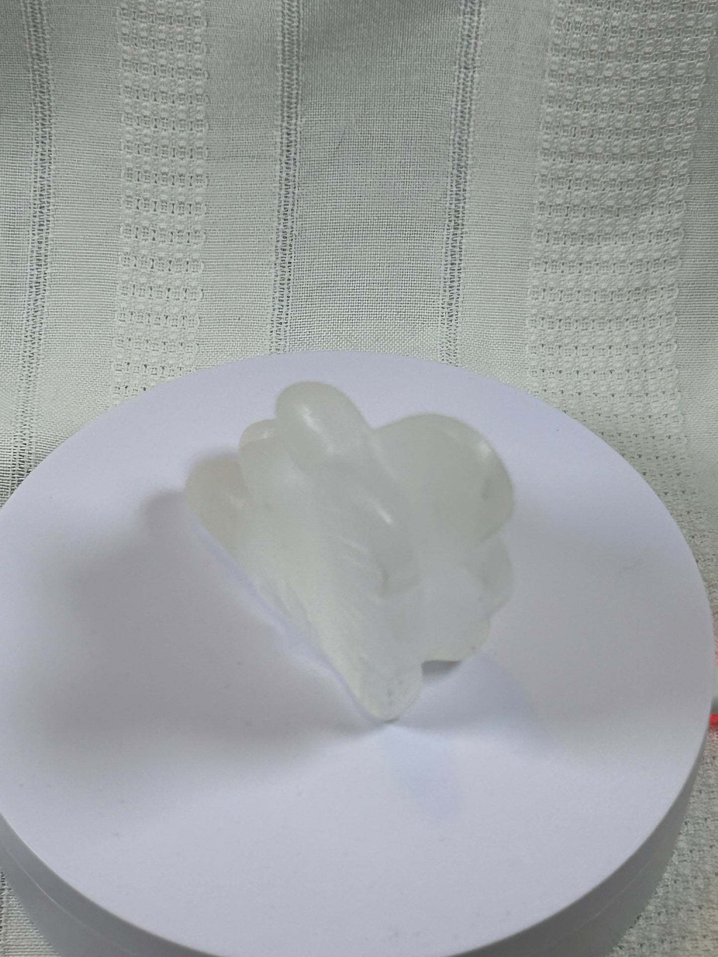 (#201) - SATIN SELENITE ANGEL CARVING - NEW