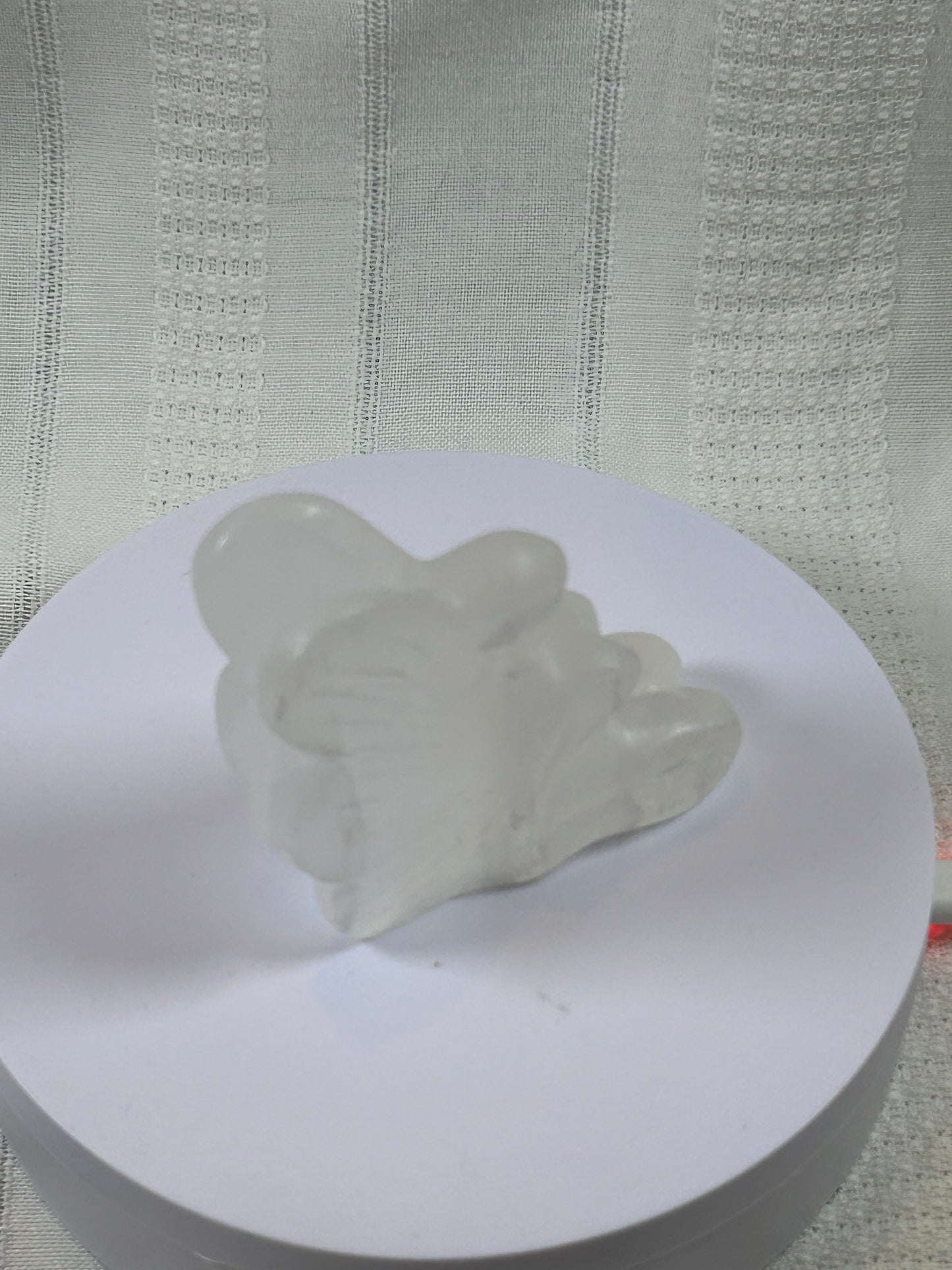 (#201) - SATIN SELENITE ANGEL CARVING - NEW
