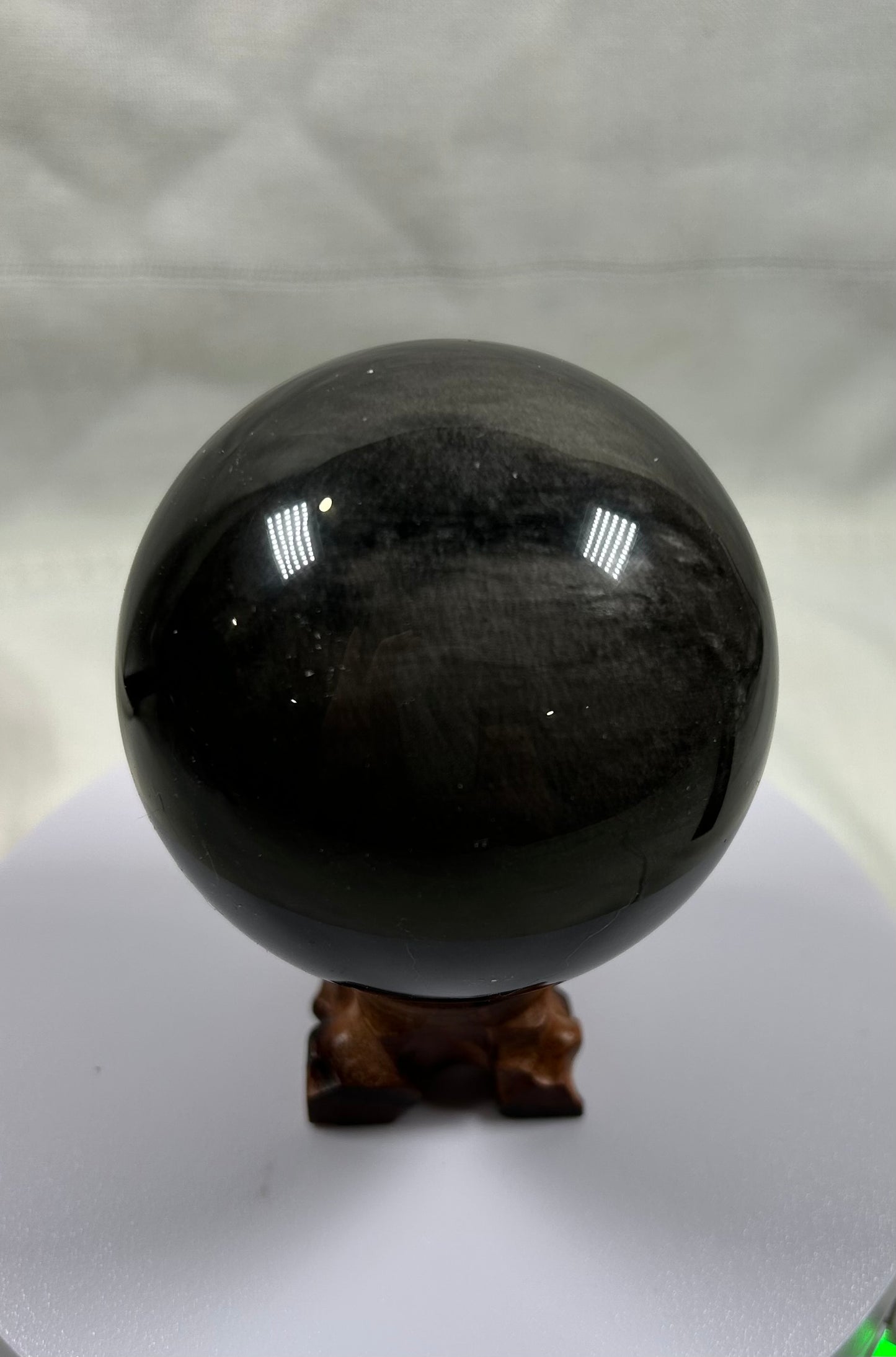 (#368) - Silver Obsidian Sphere - New