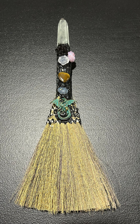 (#1256) - Clear Quartz Broom - New