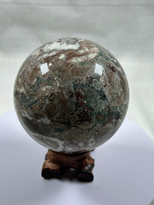 (#355) - Cherry Blossom Agate Sphere - New