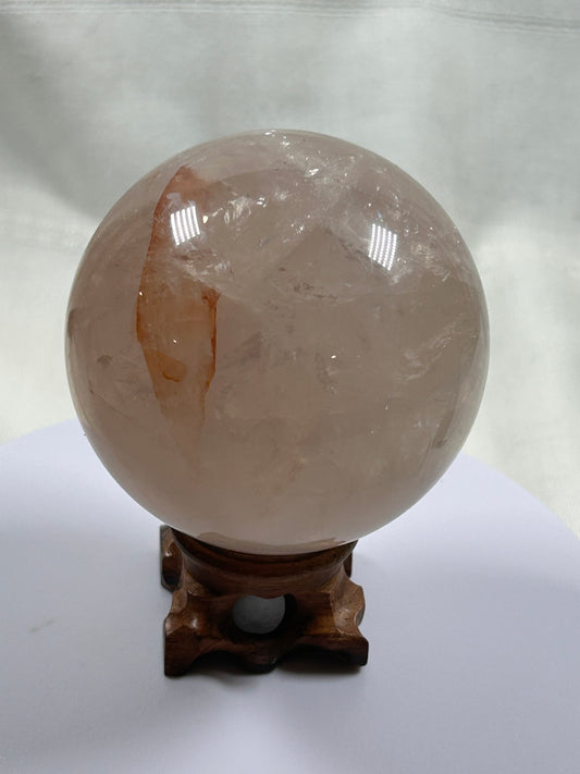 (#226) - Clear Quartz Fire Quartz Sphere - New