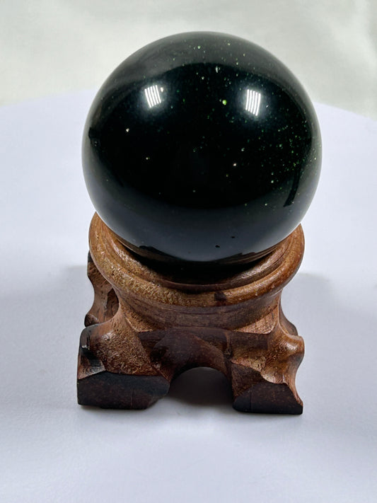 (#475) - Green Goldstone Sphere - New