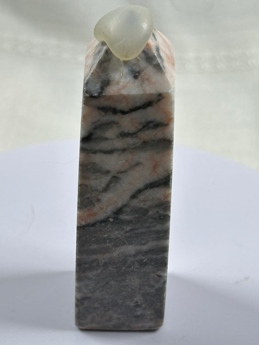 (#692) - Pink Zebra Jasper Tower - New