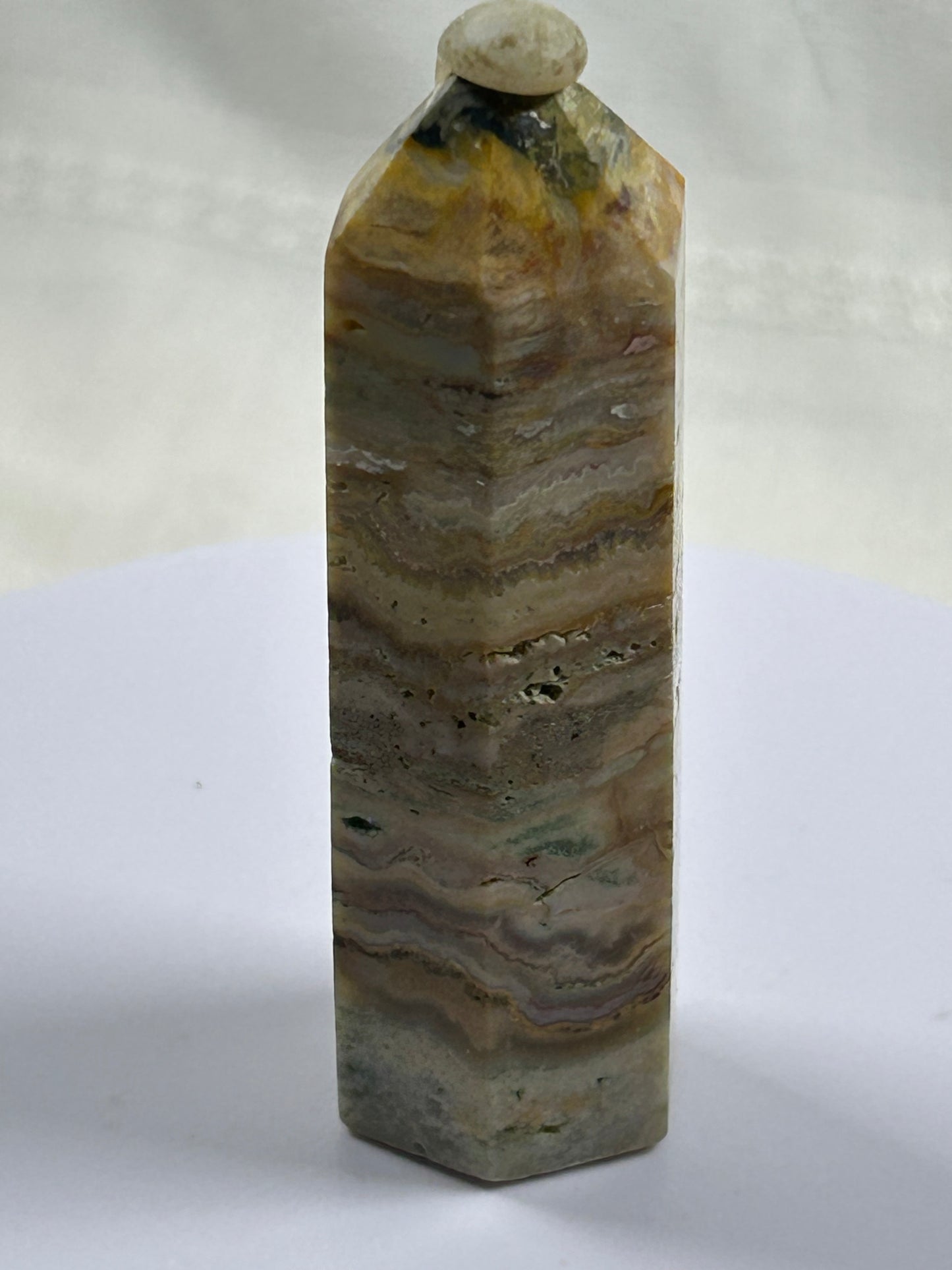 (#714) - Crazy Lace Agate Tower - New