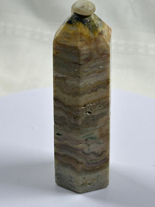(#714) - Crazy Lace Agate Tower - New