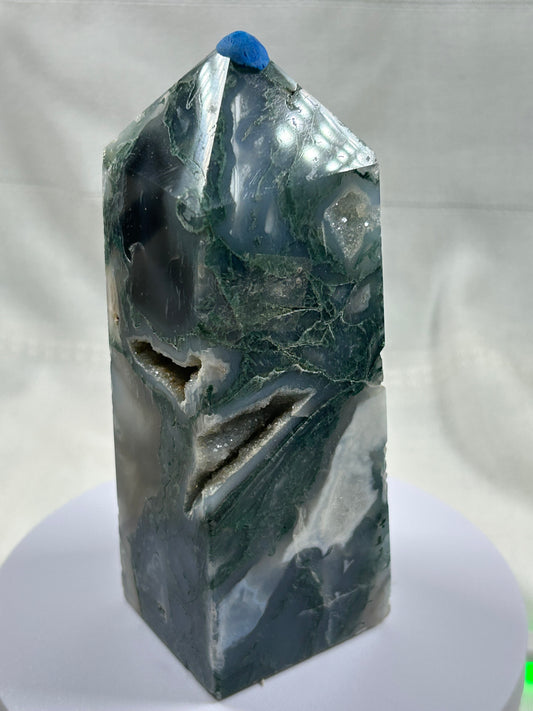 (#781) - Green Moss Agate Tower - New