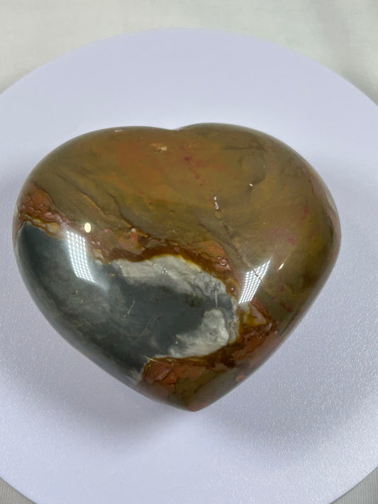 (#852) - Polychrome Jasper Heart - New