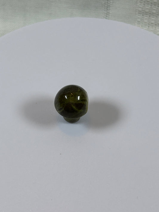 (#48) - UNAKITE EPIDOTE MUSHROOM CARVING - NEW