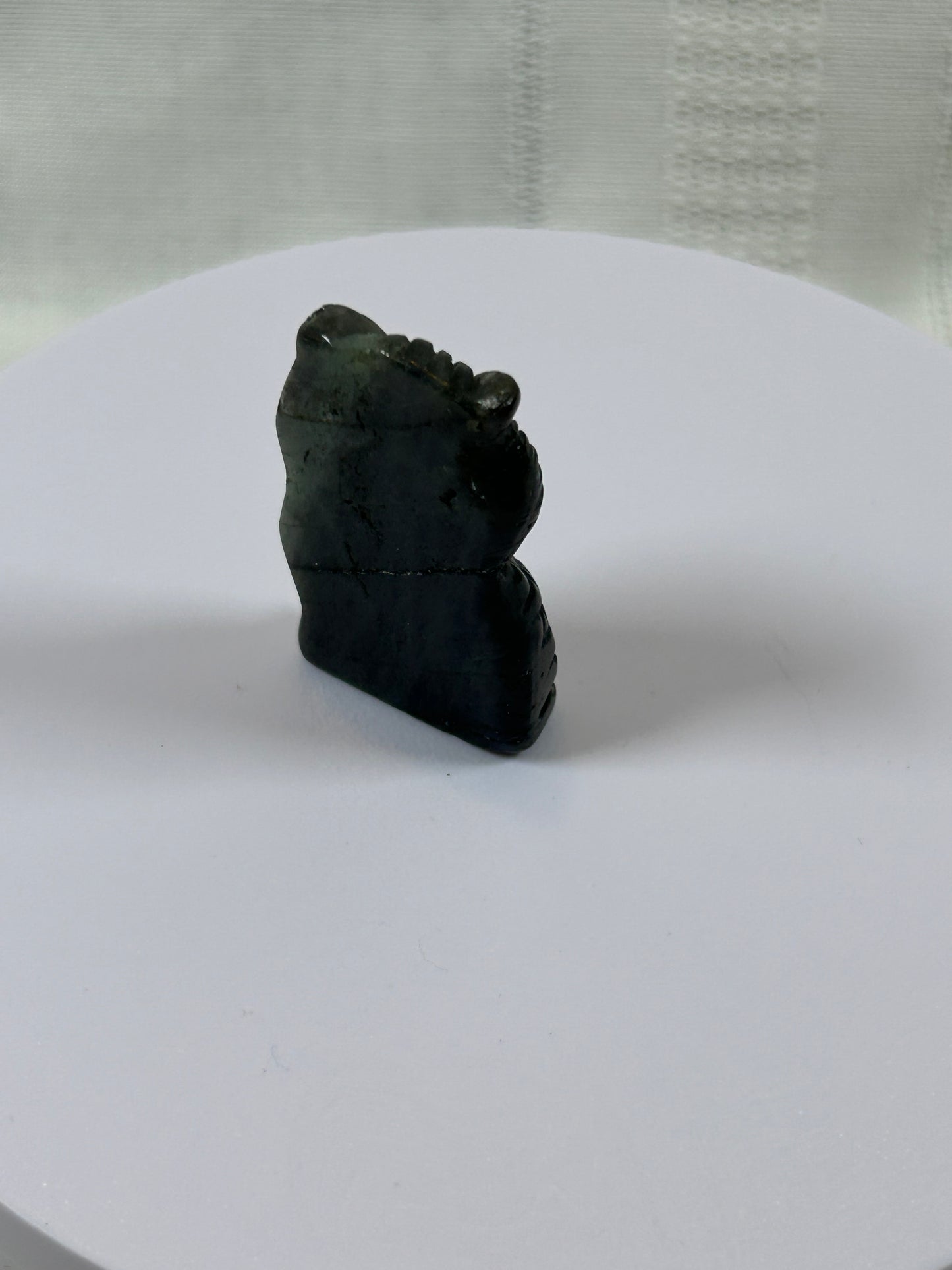 (#7) - LABRADORITE OWL CARVING - NEW