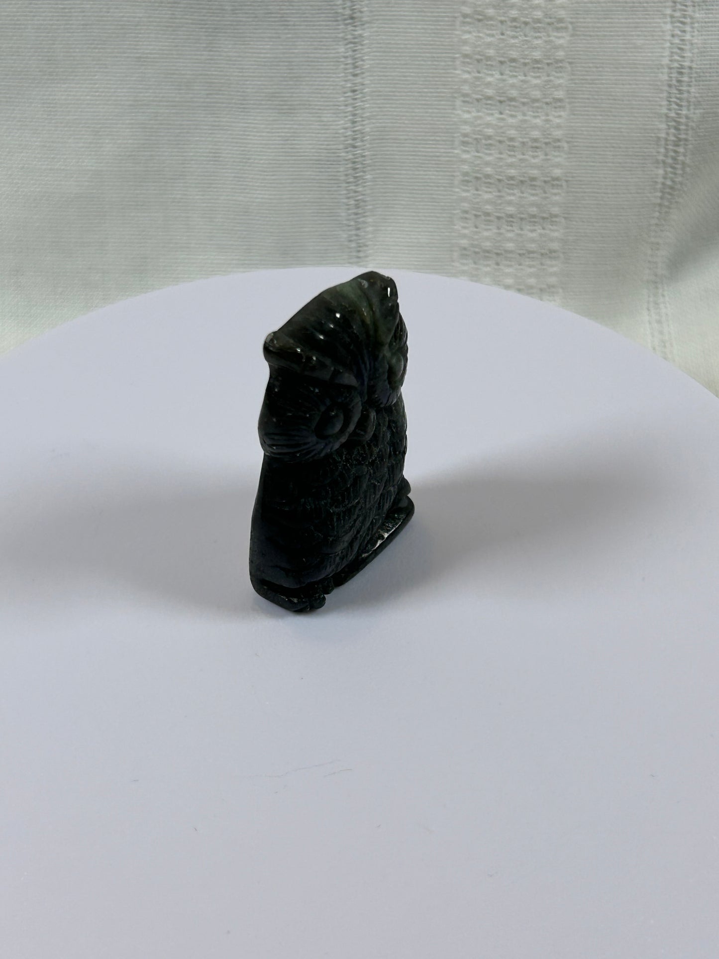 (#7) - LABRADORITE OWL CARVING - NEW