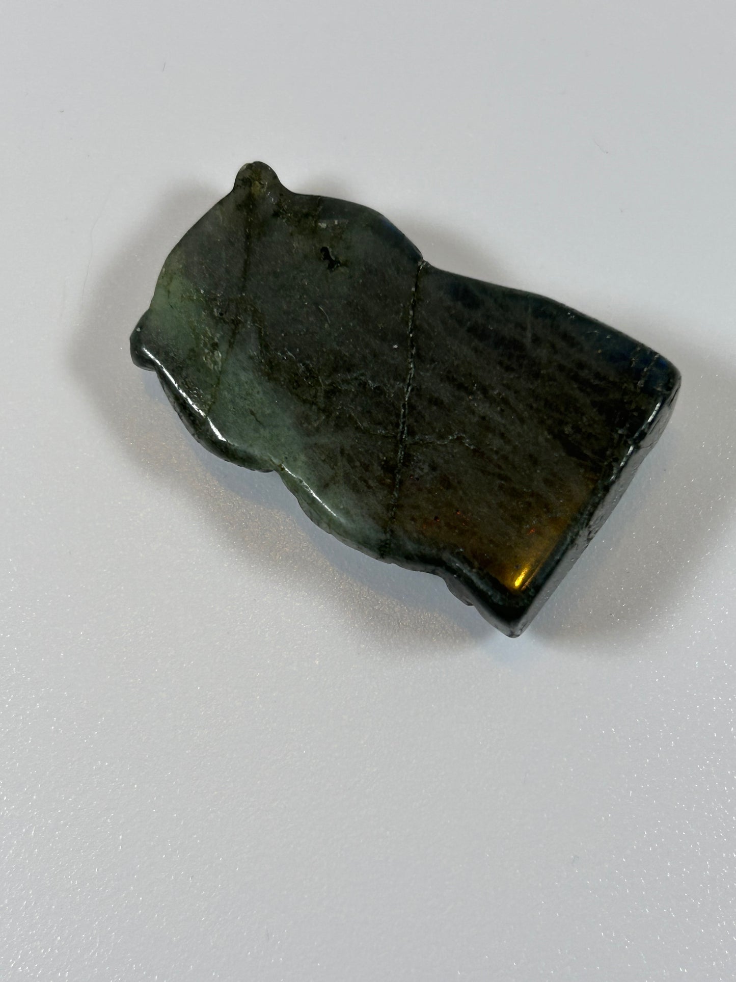 (#7) - LABRADORITE OWL CARVING - NEW