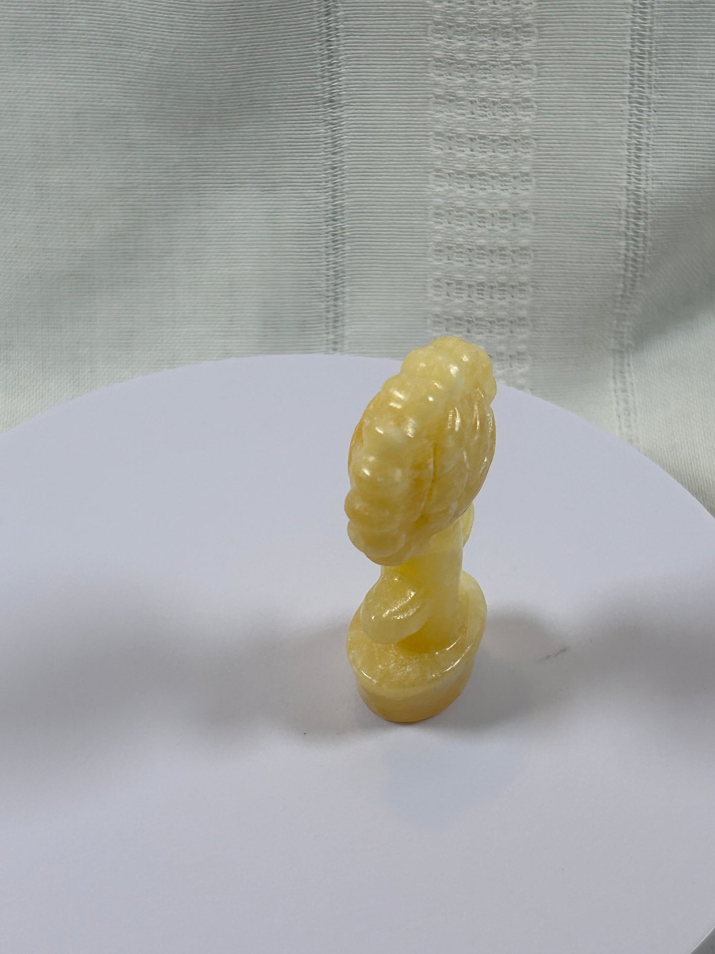 (#11) - CALCITE SUNFLOWER CARVING - NEW