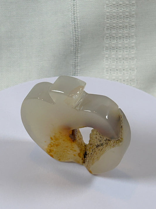 AGATE APPLE CARVING - NEW