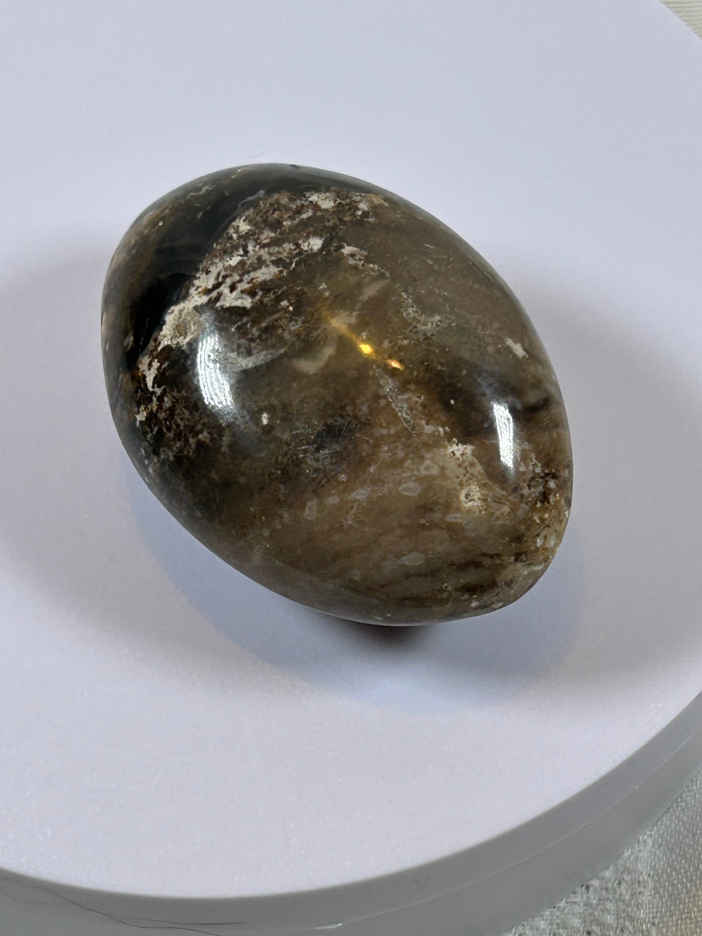 (#29) - SMOKY QUARTZ PALM STONE - NEW