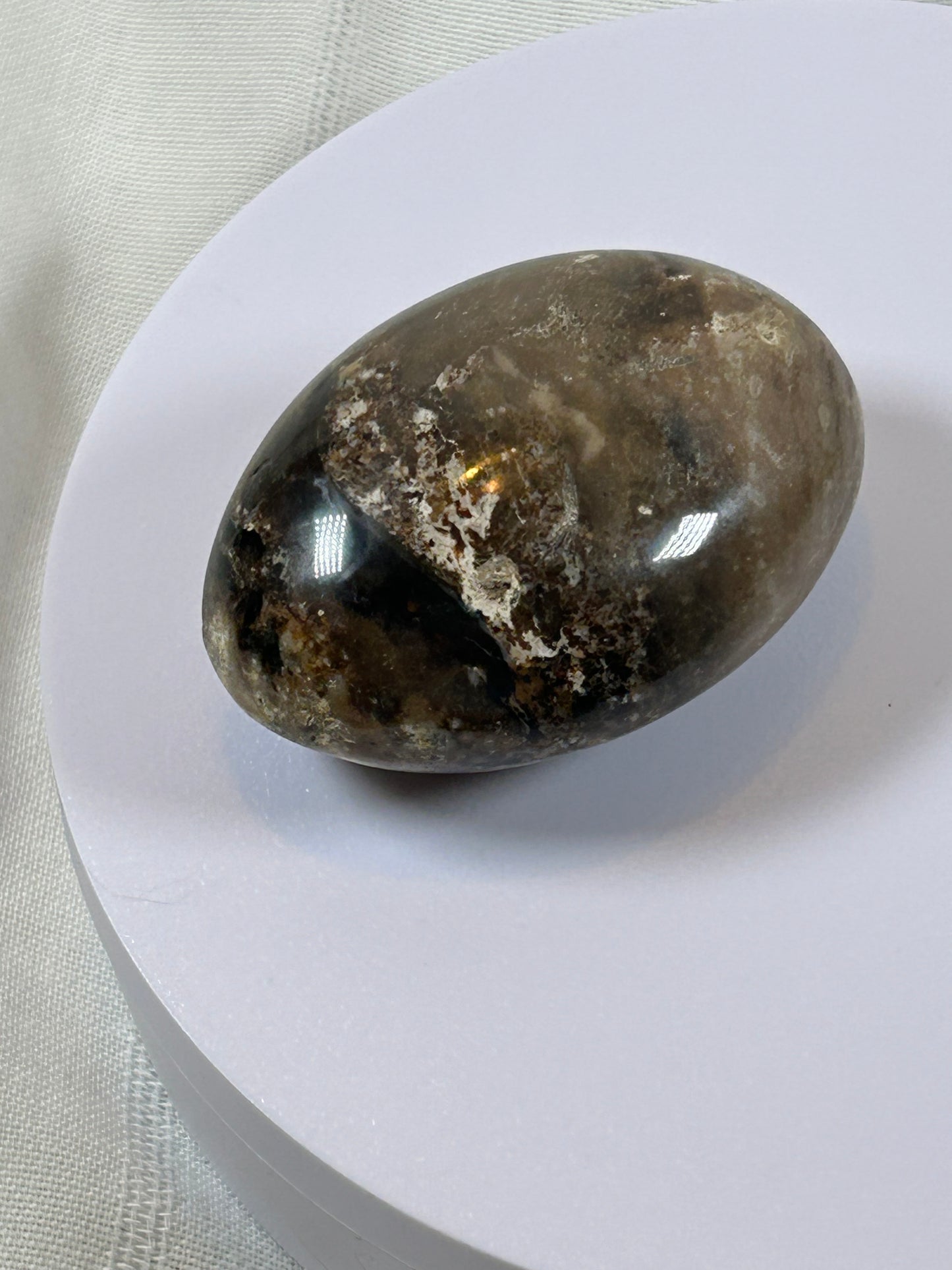 (#29) - SMOKY QUARTZ PALM STONE - NEW