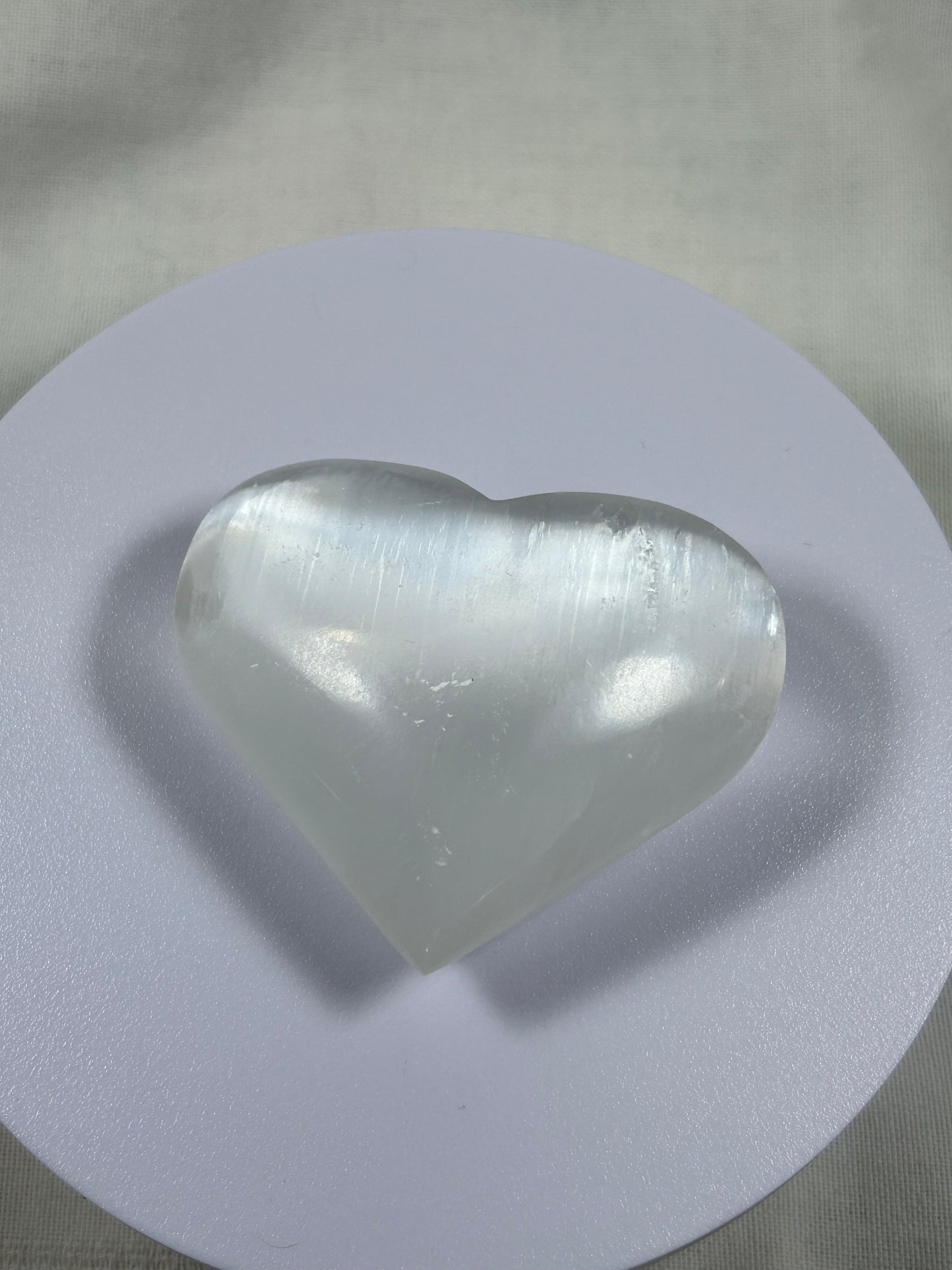 (#1038) - Selenite Heart - New