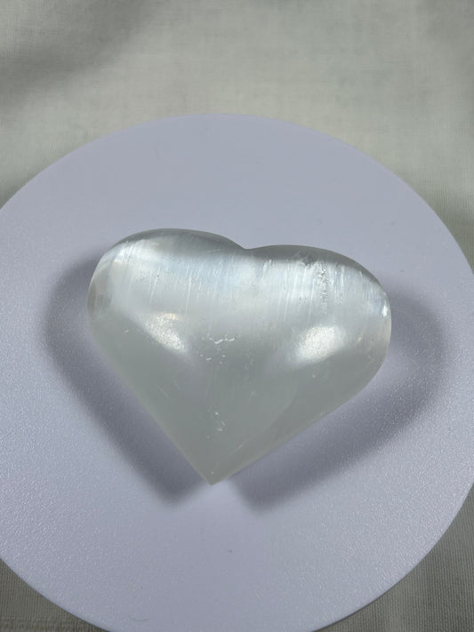 (#1038) - Selenite Heart - New