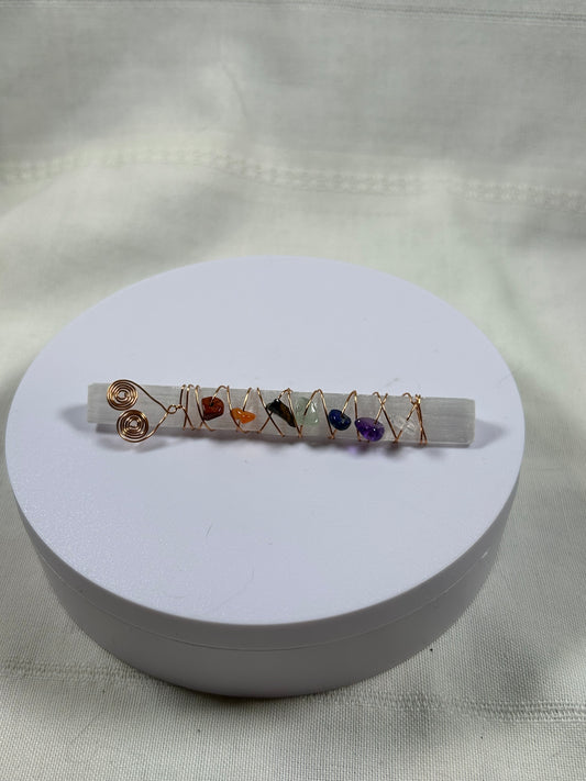 (#1046) - Selenite Chakra Stick - New