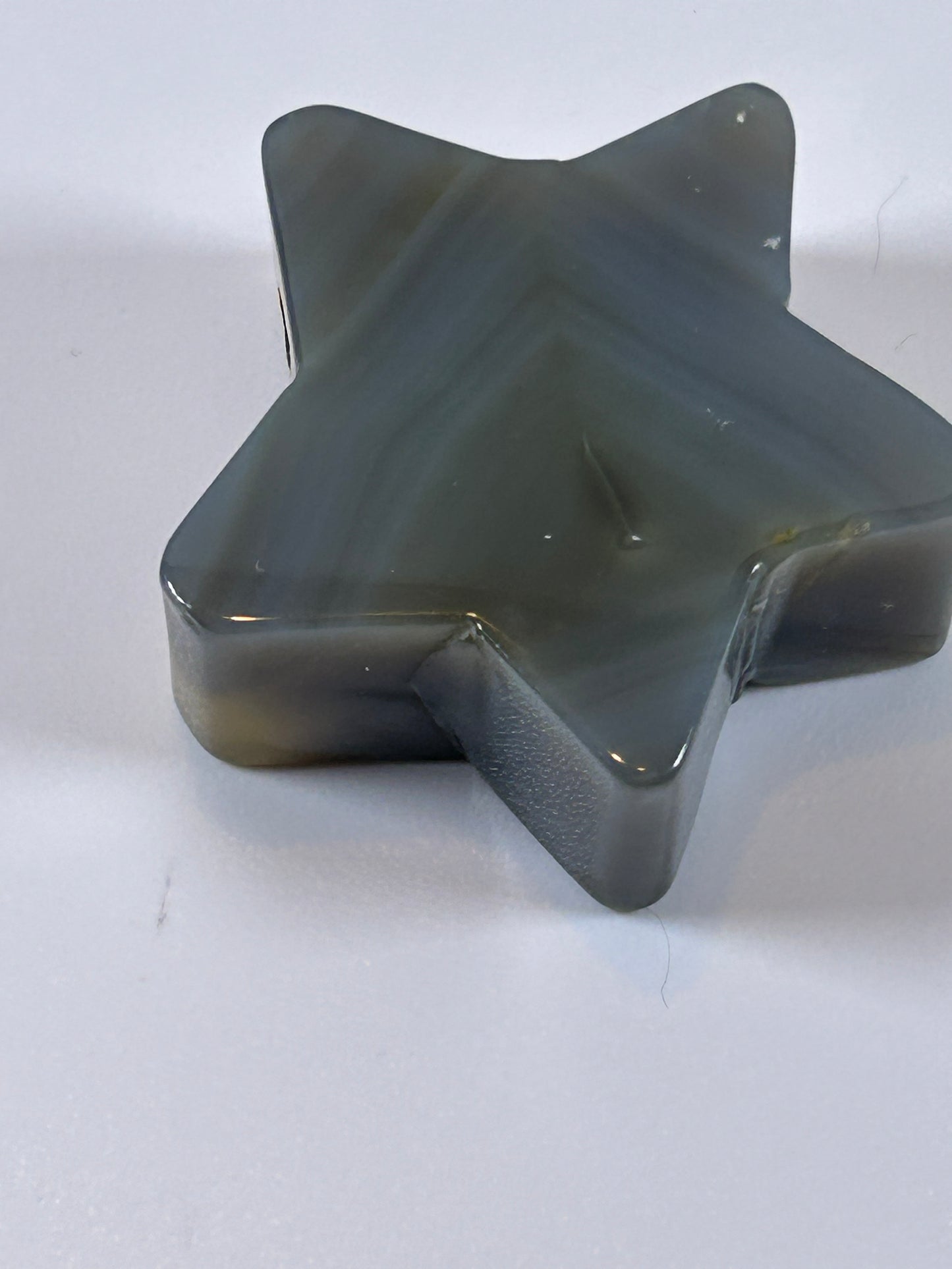 (#4) - AGATE GRAY STAR CARVING - NEW