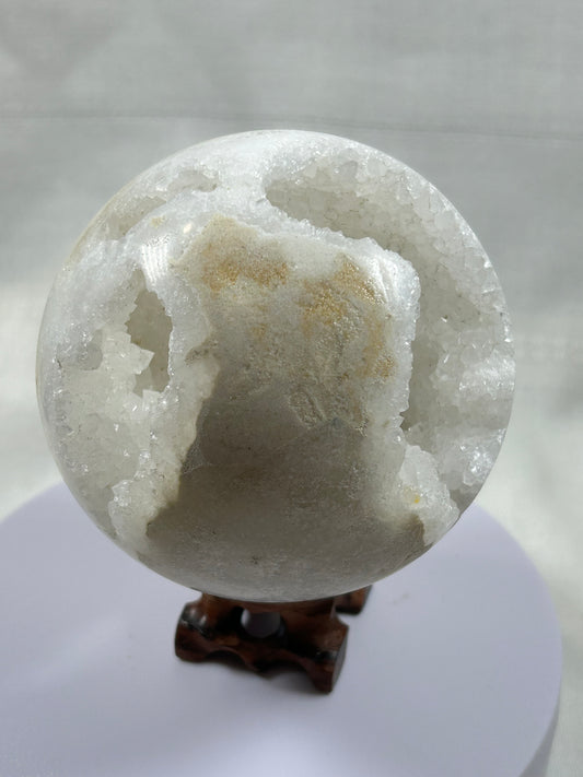 (#1261) - Clear Quartz Geode Sphere - New