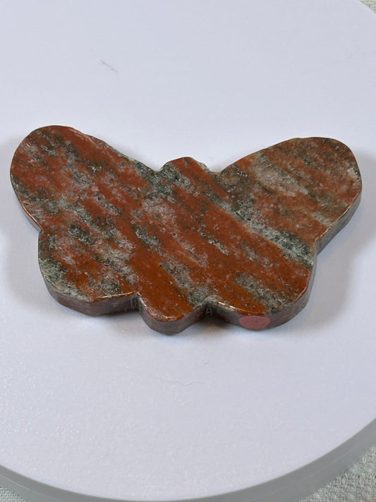 (#25) - RED JASPER BUTTERFLY CARVING - NEW