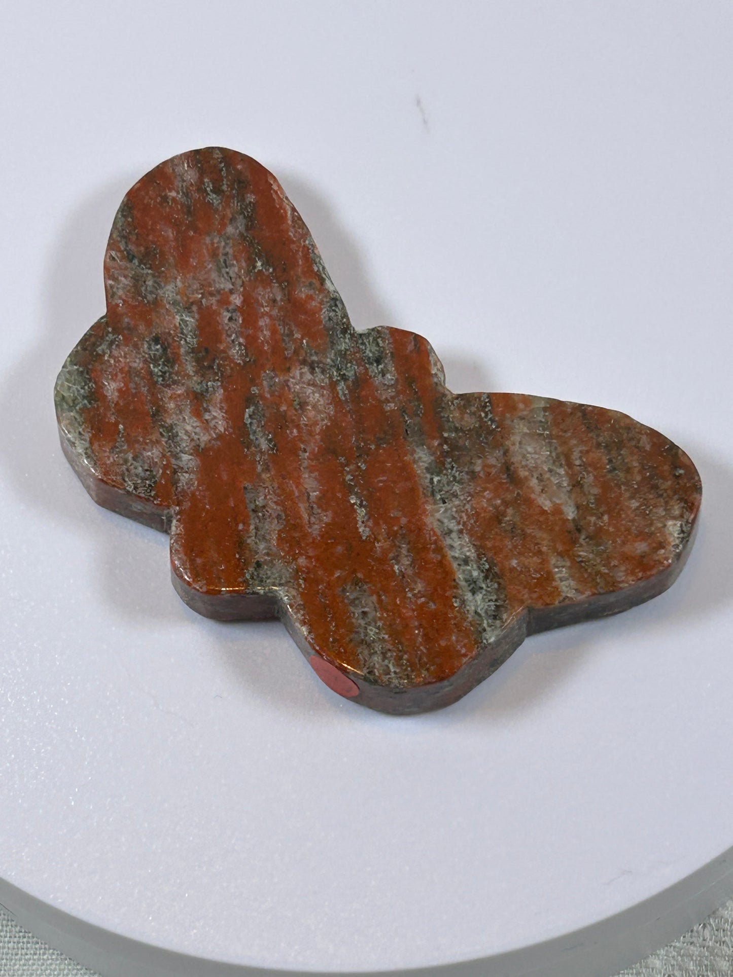 (#25) - RED JASPER BUTTERFLY CARVING - NEW