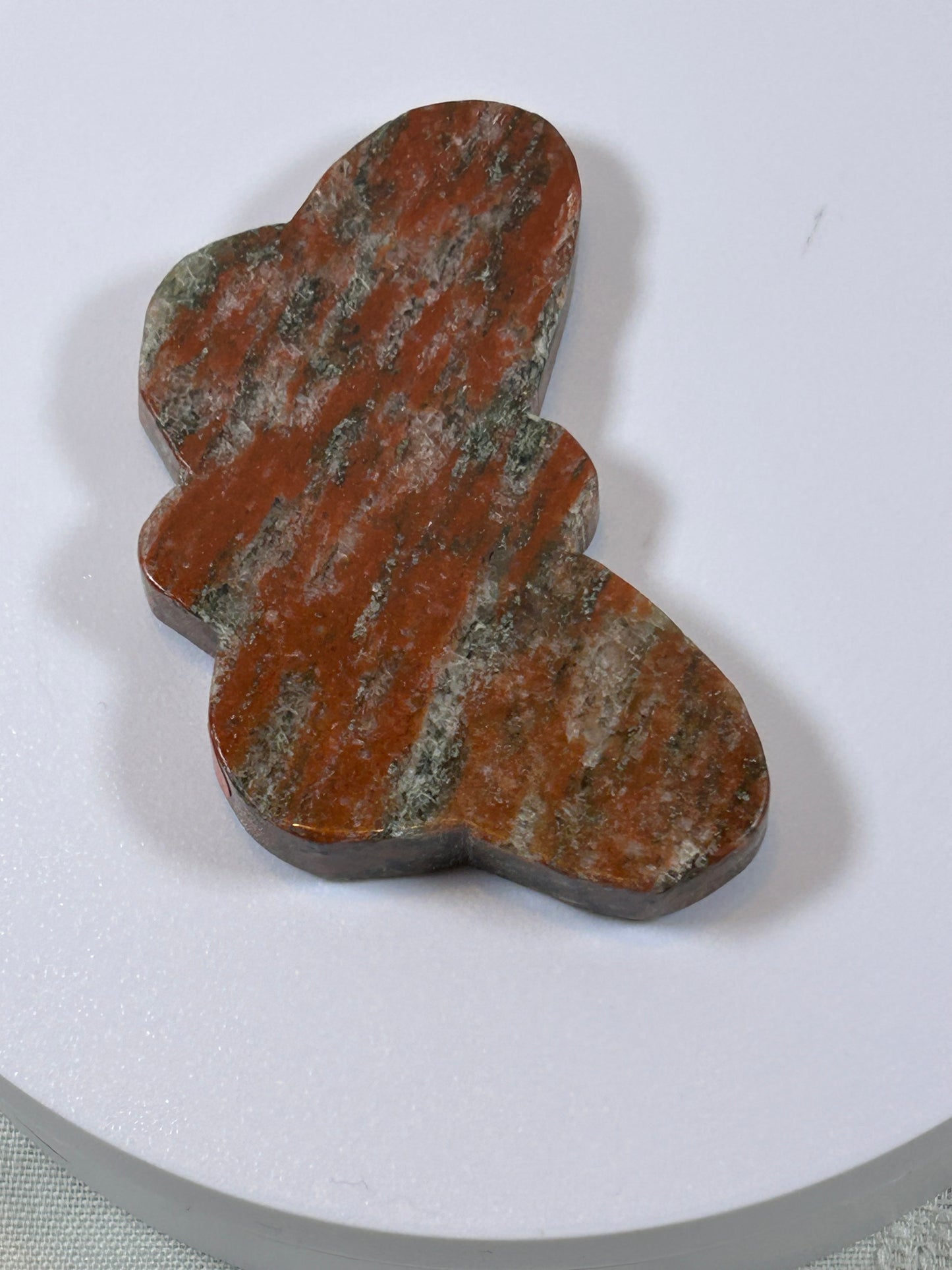 (#25) - RED JASPER BUTTERFLY CARVING - NEW
