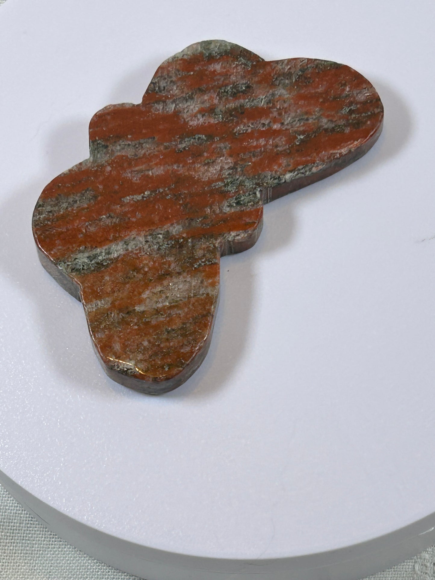 (#25) - RED JASPER BUTTERFLY CARVING - NEW